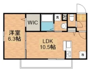 Honulea仙北(ホヌレア)【1階】の間取り