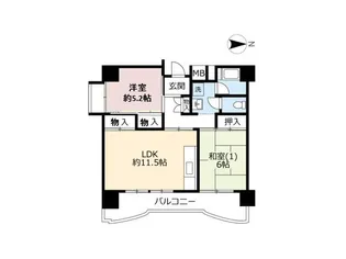 UR南港しらなみ【12階】の間取り
