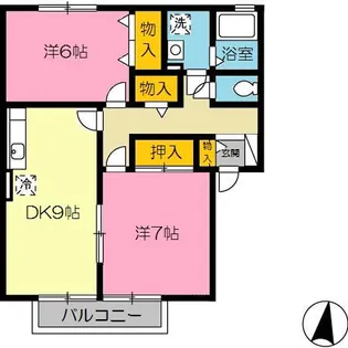 サンロイヤル A棟【2階】の間取り