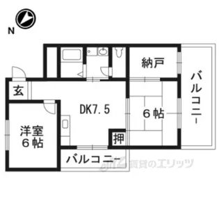 ハイツナカハラ【5階】の間取り