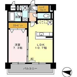 リビオン千代町【3階】の間取り