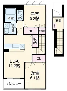 メゾンアイリス【2階】の間取り