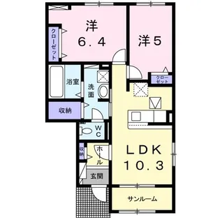フジ テラス【1階】の間取り