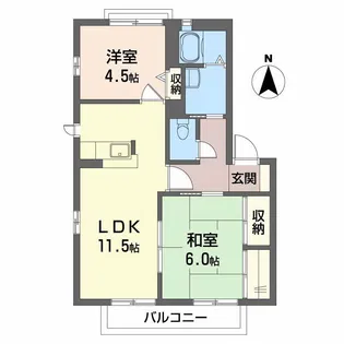 クレール梅林 B棟【2階】の間取り