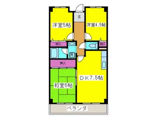 ライフイン水月【2階】の間取り