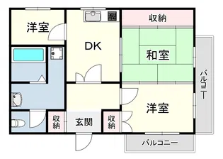 フェイバリー甲東園1・2【2階】の間取り