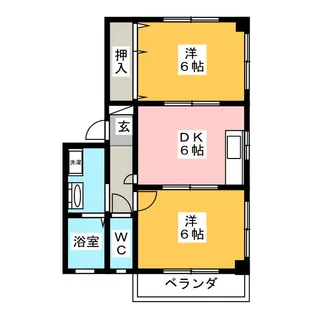 サンライズ六輪A棟【2階】の間取り