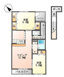 サンセットヒルズ【2階】の間取り