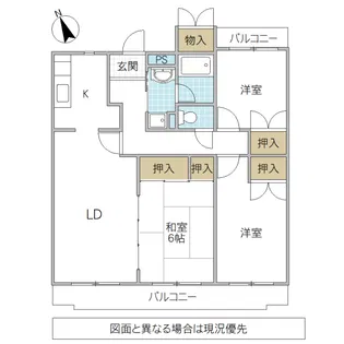 スパニッシュコート千波 B棟【1階】の間取り