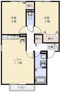ヴェルドミール B【2階】の間取り