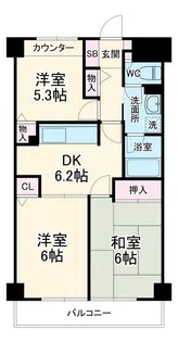 パークヒルズ鷺沼弐番館【5階】の間取り