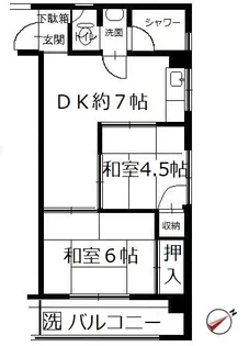 アパートメント高野1号棟【2階】の間取り