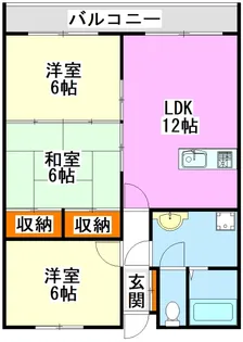 サンライズ恵比須【6階】の間取り