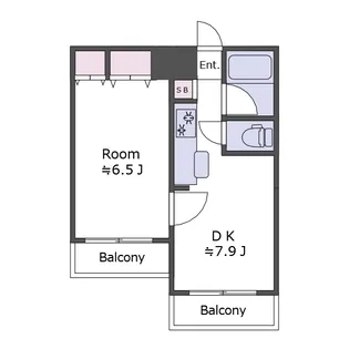 1DKの間取り画像