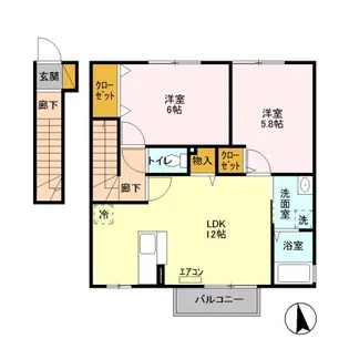 フォレストガーデン A【2階】の間取り