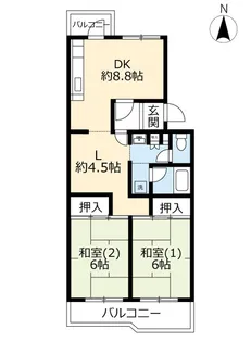 UR伏見納所【2階】の間取り