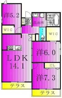 コロネードレジデンス【1階】の間取り