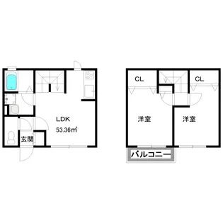 コートボナールアライ【1階】の間取り