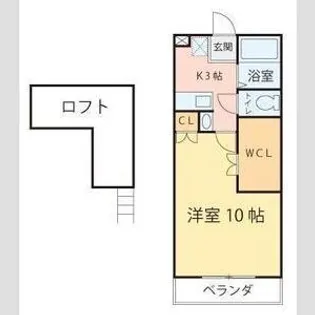メゾンプラネットB【1階】の間取り
