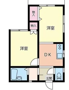 レオパレス衣笠 第16【1階】の間取り