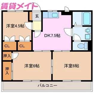 マンションシャイン【2階】の間取り