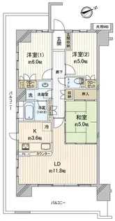 ライオンズクオーレ幕張マークスフォート【3階】の間取り