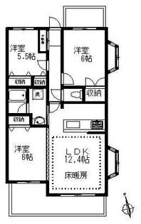 カルム参番館【1階】の間取り
