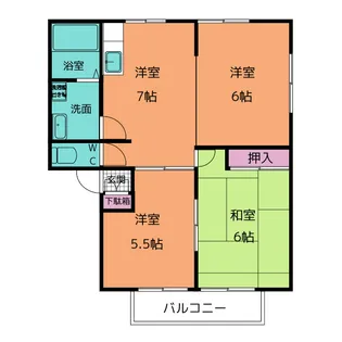 サンガーデン緑ヶ丘 A棟【1階】の間取り