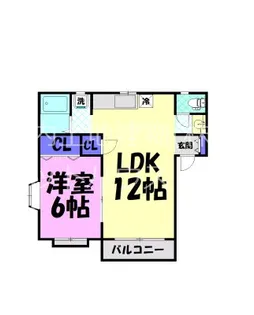 ニューエリールKATU A【1階】の間取り