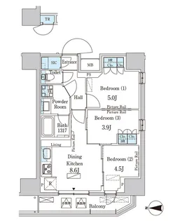 東京都台東区入谷2【マンション】の間取り