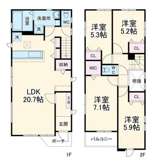 埼玉県さいたま市見沼区大字蓮沼【一戸建】の間取り