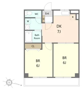 2DKの間取り画像