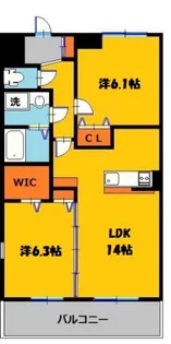 2LDKの間取り画像