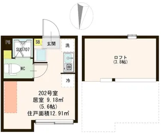 cachette豊島園【2階】の間取り