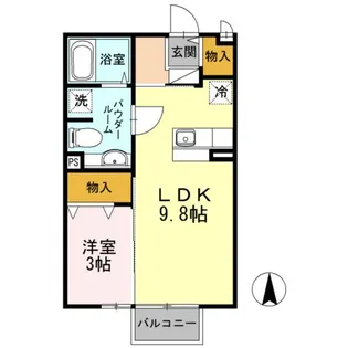 ジェネスONE神園 A棟【2階】の間取り
