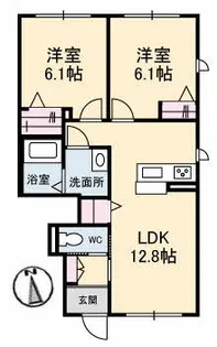 シャーメゾンはなみずき B棟【1階】の間取り