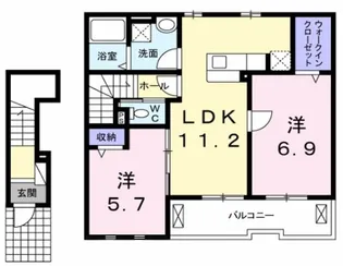 カーサ立部【2階】の間取り