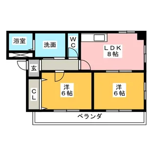 アンソレイエ【2階】の間取り