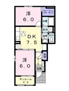 サンリットB【1階】の間取り