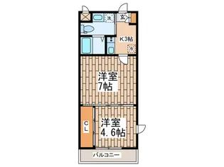 ラフェリオ武蔵砂川【3階】の間取り