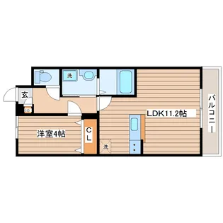 ユ シェルポン【1階】の間取り