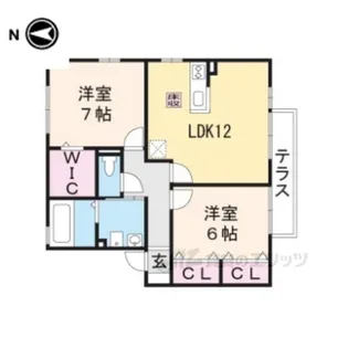 リビングタウン水口E棟【1階】の間取り