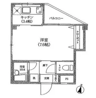 アルモニカ伊勢【4階】の間取り