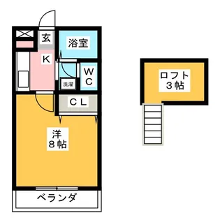 シャルマン牧野【2階】の間取り