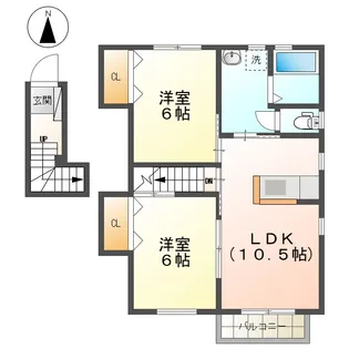 メゾンペルシーモ1【2階】の間取り