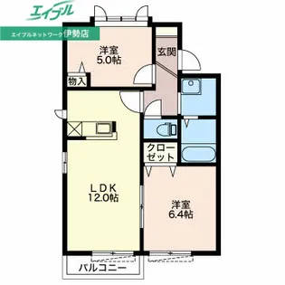 セゾンクレールB【2階】の間取り