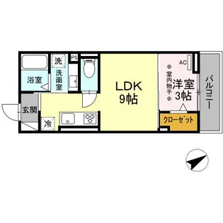 D ROOMエムツー【1階】の間取り