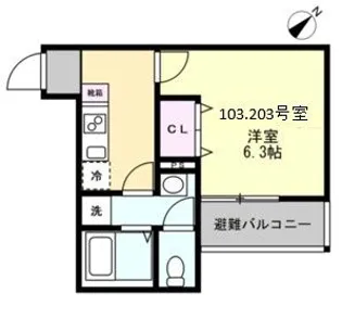 (仮称)藤沢本町Bアパート【2階】の間取り