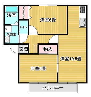 ハイツグローリアスC【1階】の間取り