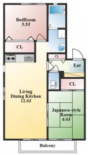 サンライフB【1階】の間取り